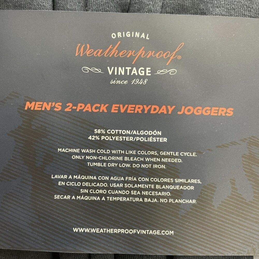 NEW Weatherproof Vintage Mens S 2-Pack Everyday Joggers With Flex Waistband - Picture 3 of 5